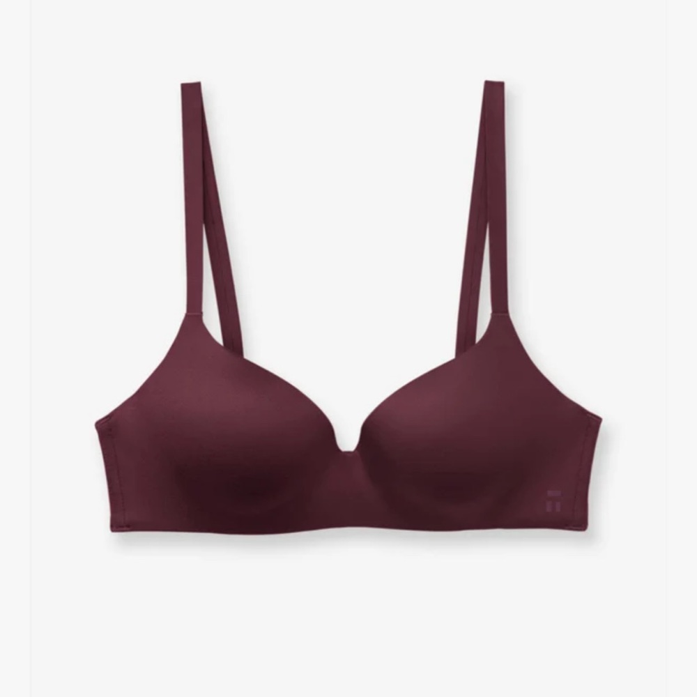 Tommy John Second Skin Lightly Lined Demi Wireless Bra Burgundy-38D